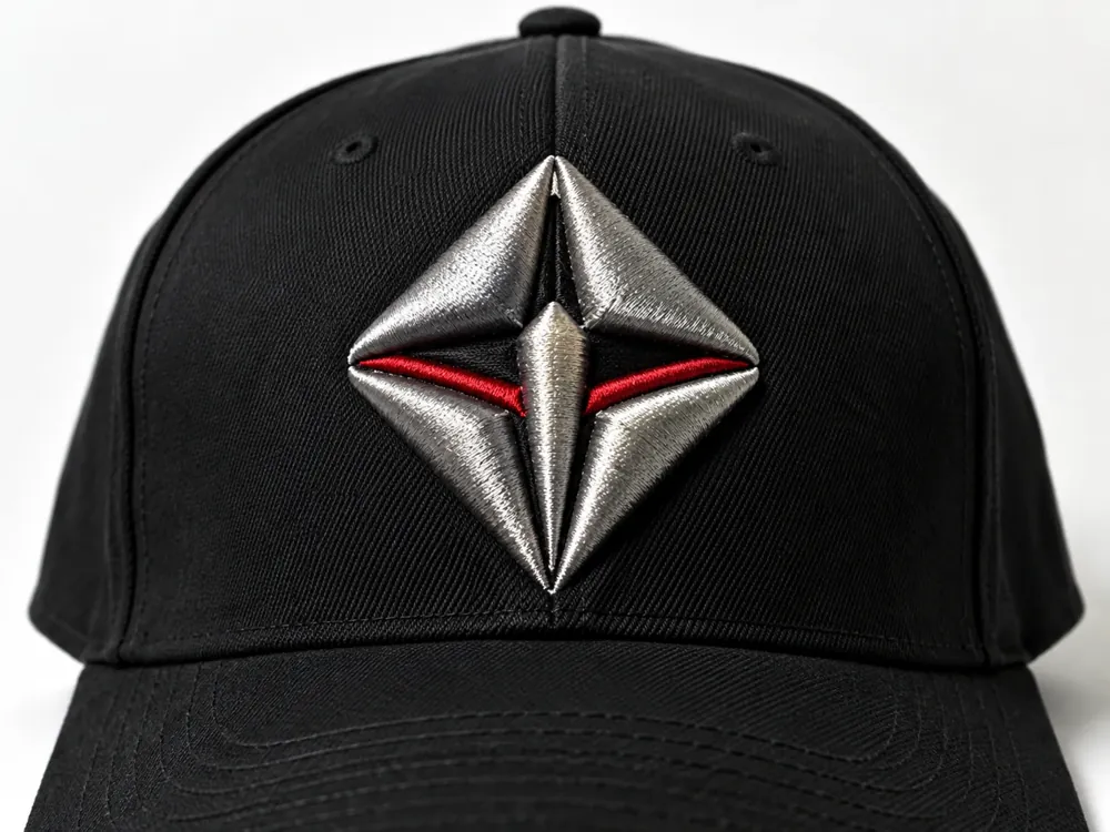 Silver Star 3D Metallic Cap Logo — 3D Metallic Logo Digitizing sample
