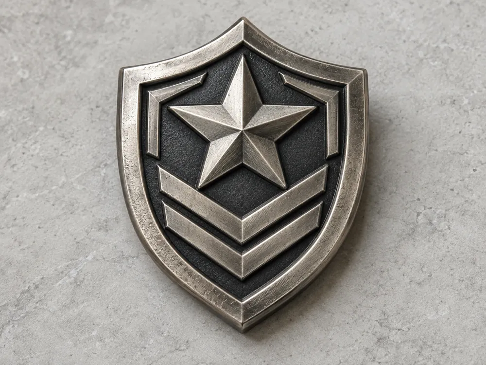 Star Chevron 3D Metal Shield