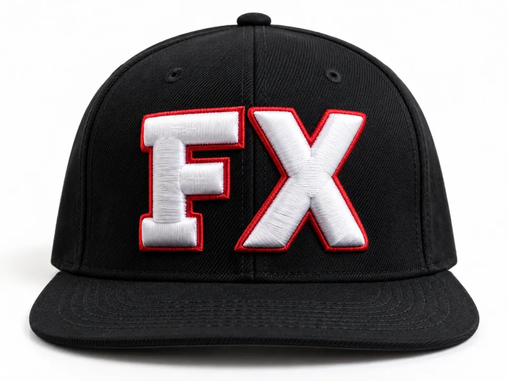 FX 3D Puff Snapback Front — 3D Snapback Cap Digitizing sample