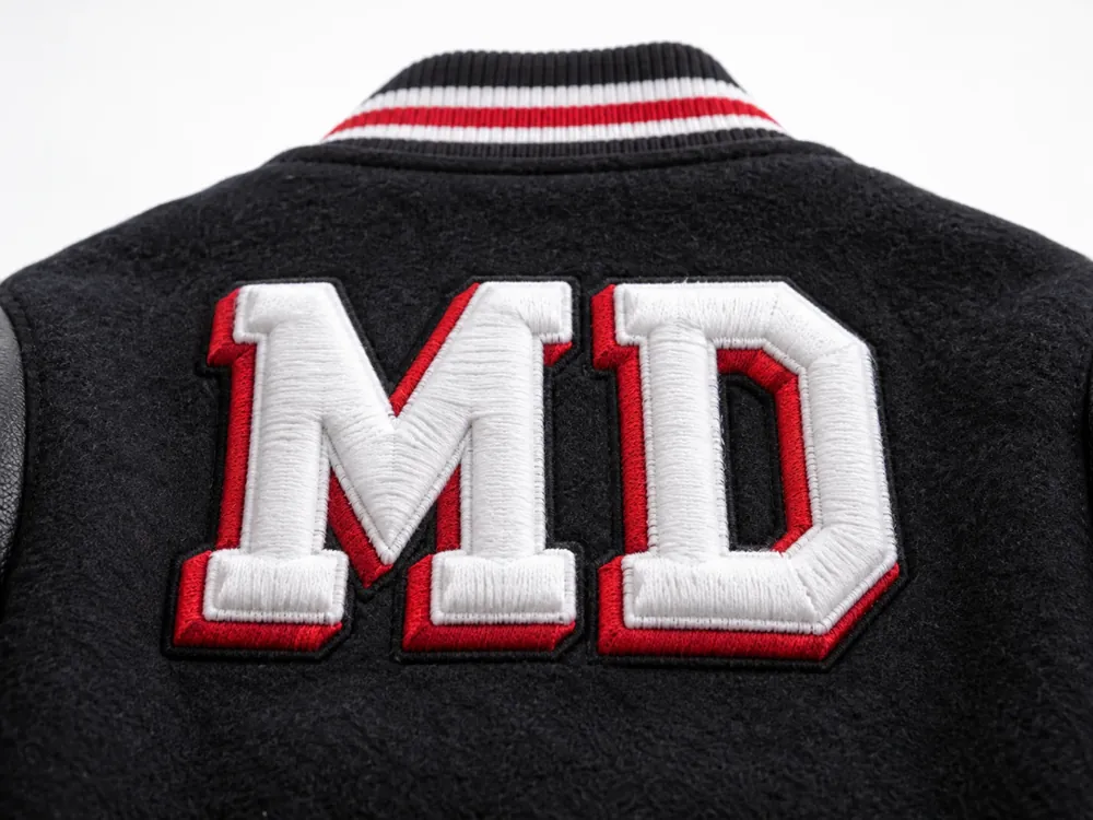 MD 3D Puff Varsity Letters on Jacket — 3D Varsity Lettering sample