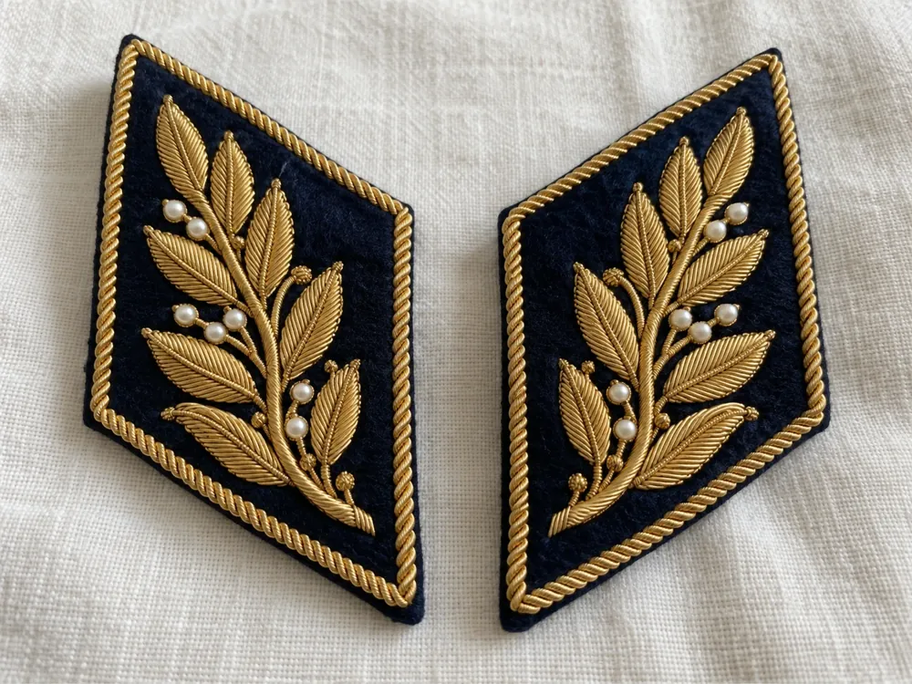 Ambassador Gold Leaf Collar Tabs