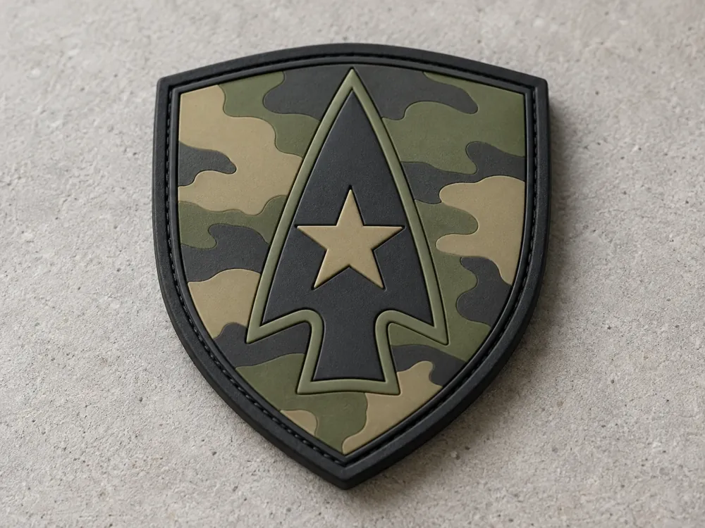 Camo Arrowhead PVC Patch — Camo Unit PVC Patch Artwork sample