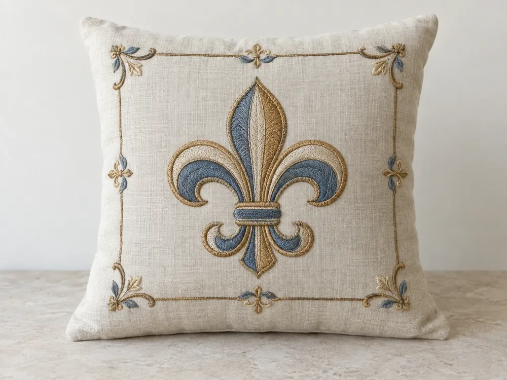 Fleur-de-Lis Linen Pillow