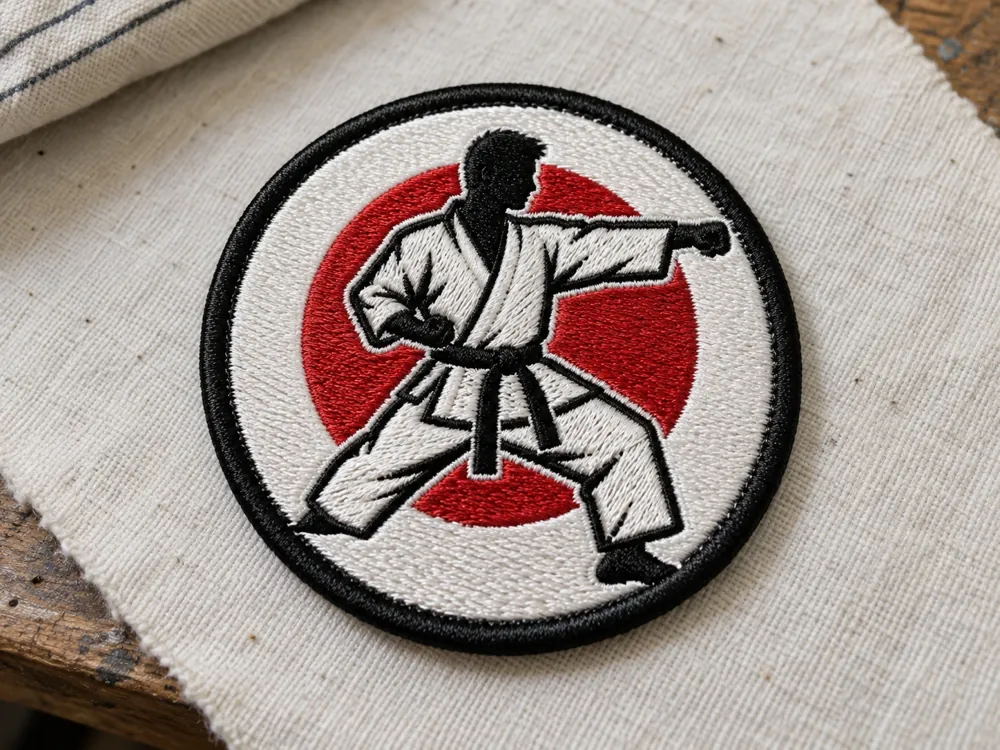 Karate Strike Round Patch — Karate Strike Embroidery File sample