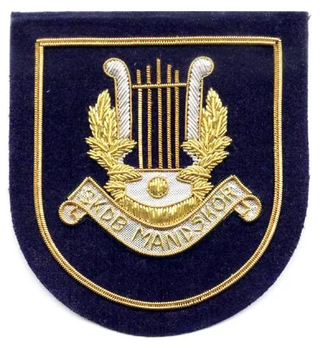 Lyre Choir Blazer Badge — Custom Gold Shield Design sample