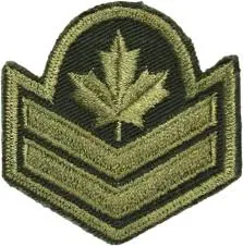 Maple Leaf Chevron Rank Patch — Master Gunnery Sergeant Chevron sample