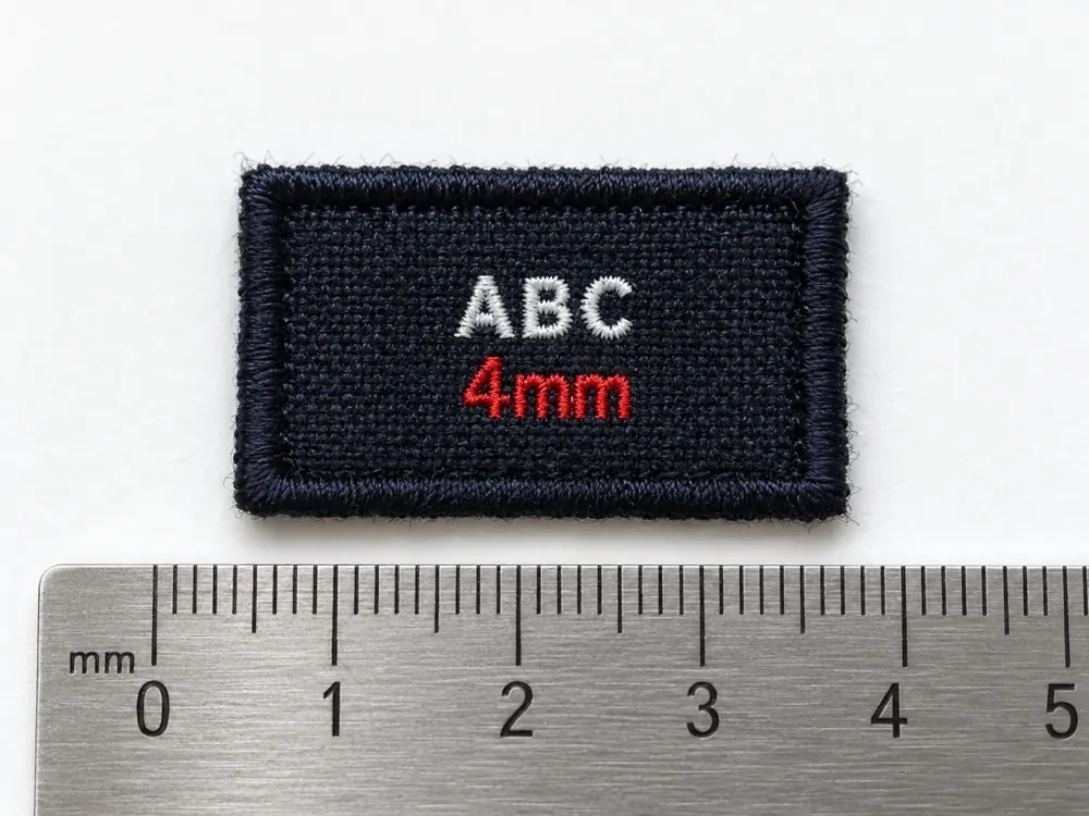 4 mm Micro-Text Stitch Test