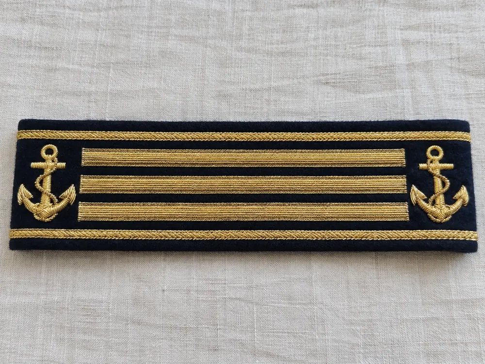 Anchor Stripe Navy Cuff Lace