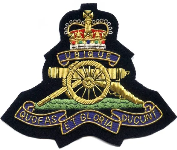 Royal Artillery Bullion Badge — Royal Arms Bullion Design sample