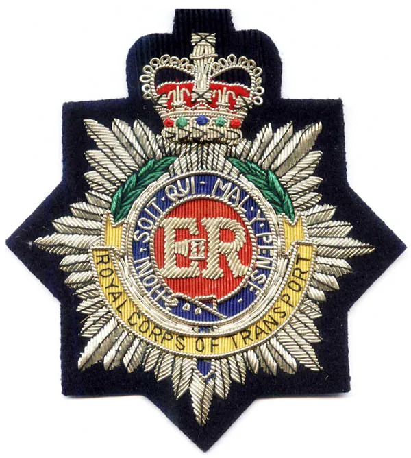 Royal Corps of Transport Bullion Badge — Royal Arms Bullion Design sample