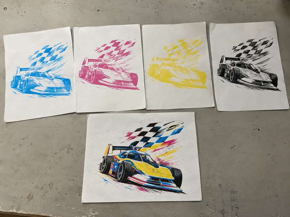 Race Car Screen Print Separations