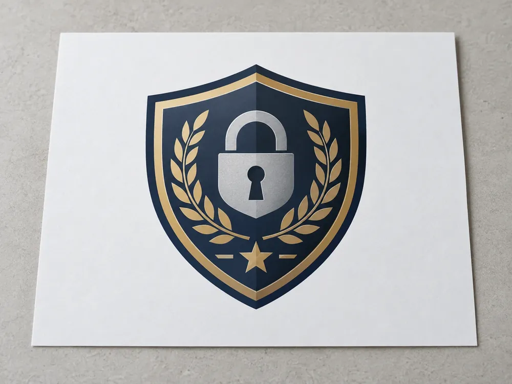Padlock Security Badge Vector