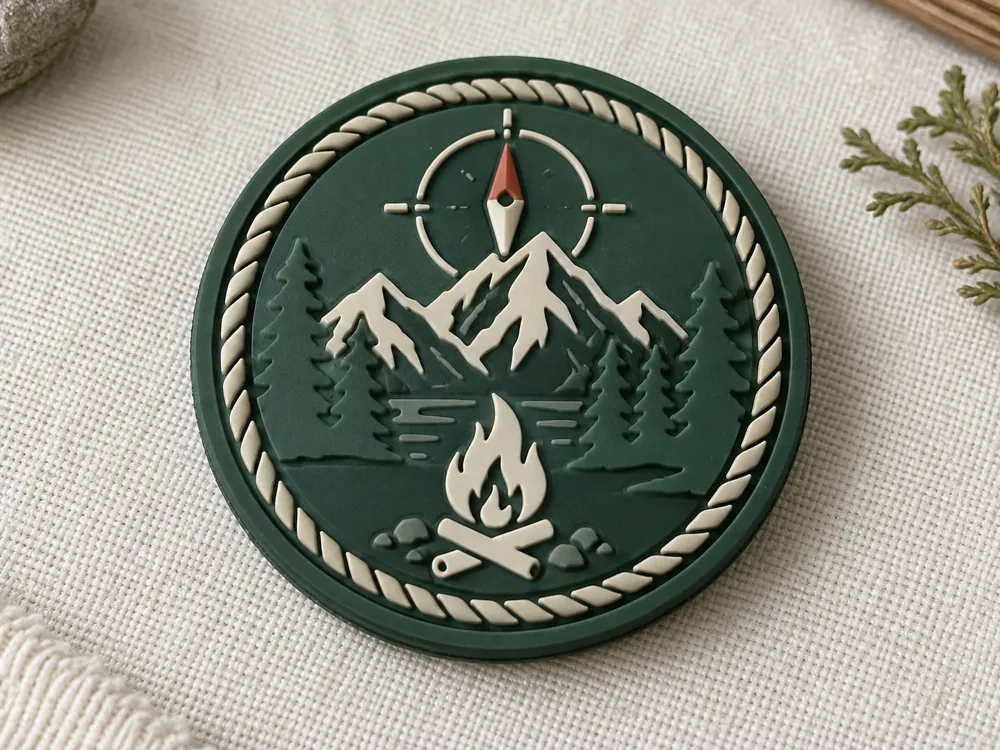 Campfire Survival PVC Patch — Survival PVC Vector Artwork sample
