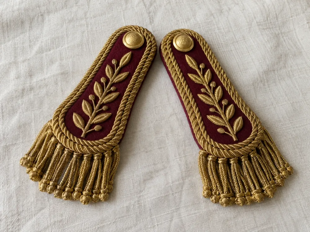 Burgundy Tassel Epaulets